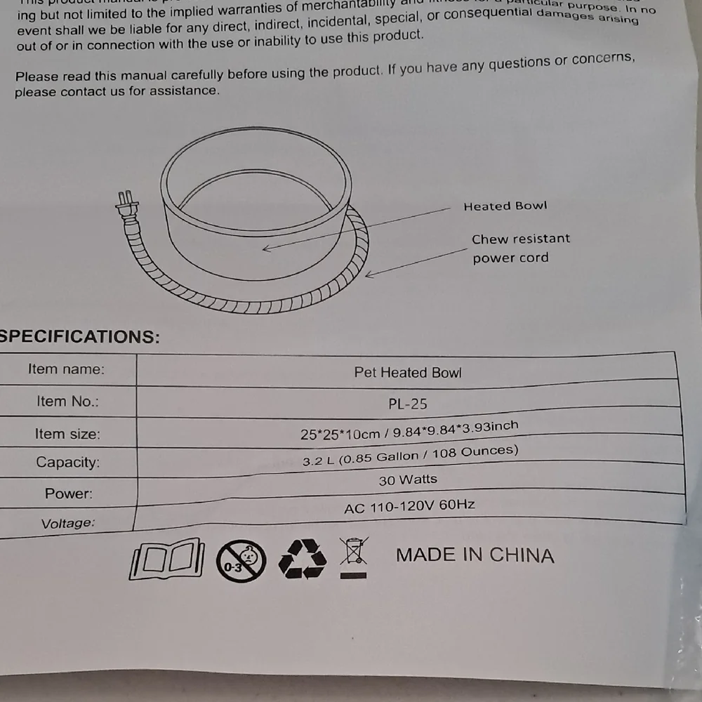 Pet Heated Bowl